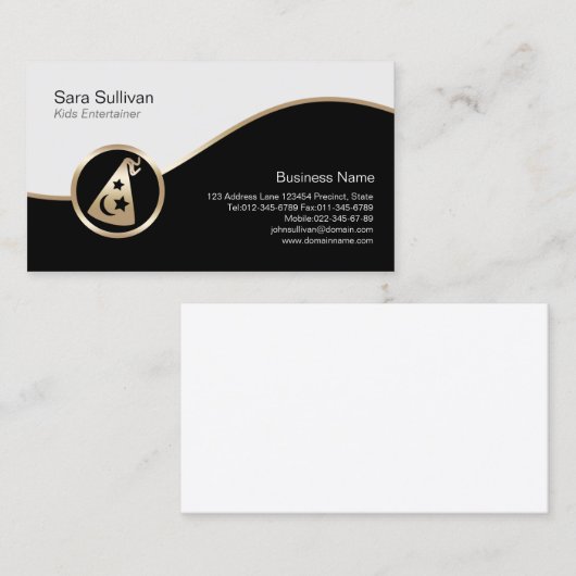 Wizard Hat Icon Kids Entertainer Business Card Visitenkarte (Vorne/Hinten)