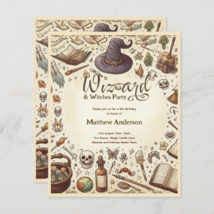 Wizard Hexen Party Magical Wands Hats Vintag