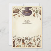 Wizard Hexen Party Magical Wands Hats Vintag Einladung (Rückseite)