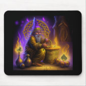 Wizard Is Seated At Table Conjuring A Spell Mousepad (Vorne)