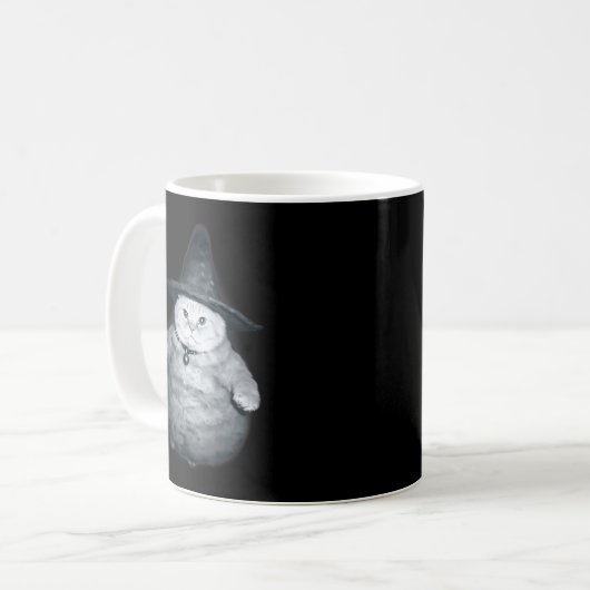 Wizard Kitten Meme Chonk Witch Cat Meme Stud Brain Kaffeetasse (Vorderseite Links)