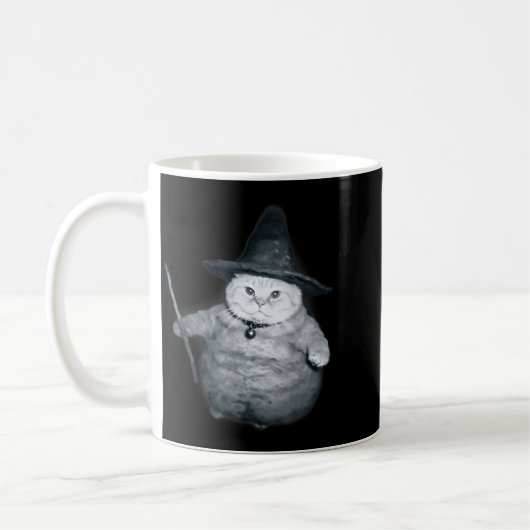 Wizard Kitten Meme Chonk Witch Cat Meme Stud Brain Kaffeetasse (Links)