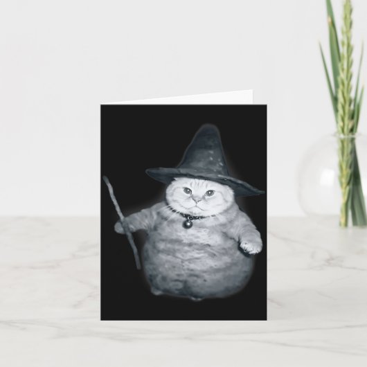 Wizard Kitten Meme Chonk Witch Cat Meme Stud Brain Karte (Vorderseite)