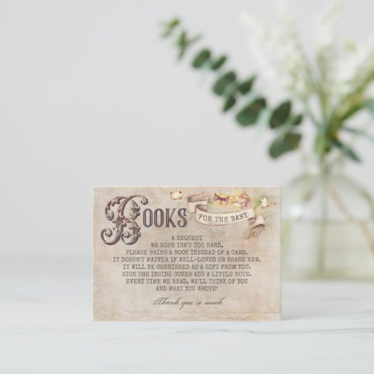 Wizard Letters Magical Books for Baby Request Card Visitenkarte (Stehend Vorderseite)