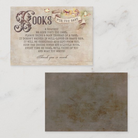 Wizard Letters Magical Books for Baby Request Card Visitenkarte (Vorne/Hinten)