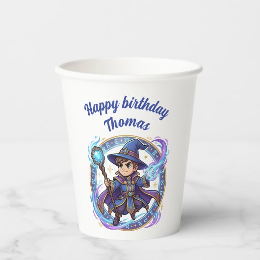 Wizard Mage Magic Anime Chibi Gamer Birthday Pappbecher (Vorderseite)