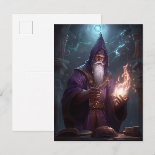 Wizard Mage Magic Fantasy Art Postkarte (Vorne/Hinten)