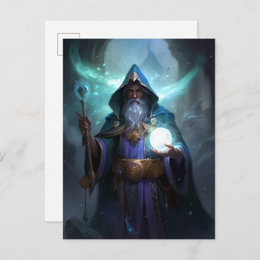 Wizard Mage Magic Fantasy Art Postkarte (Vorne/Hinten)