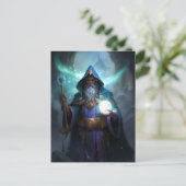Wizard Mage Magic Fantasy Art Postkarte (Stehend Vorderseite)