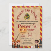 Wizard Magical Kids Birthday Party Invite Einladung (Vorderseite)