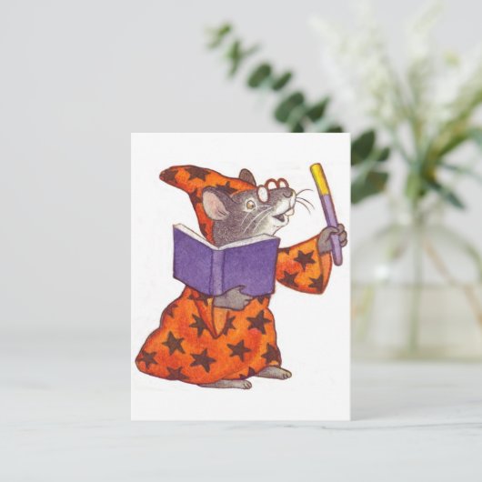Wizard-Maus Postkarte (Stehend Vorderseite)