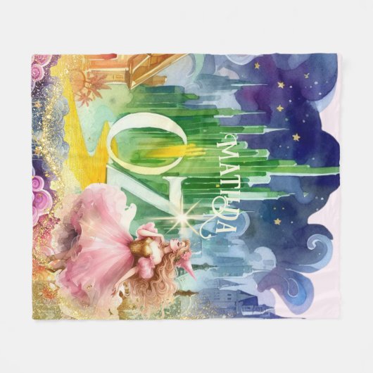 Wizard of Oz Birthday Good Hexe Custom Decor Fleecedecke (Vorderseite (Horizontal))