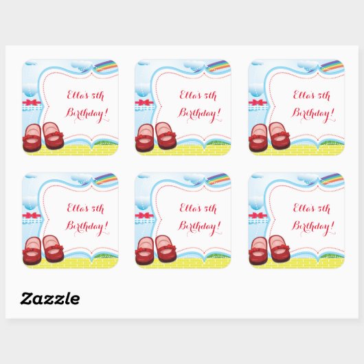Wizard of Oz Birthday Stickers (Blatt)