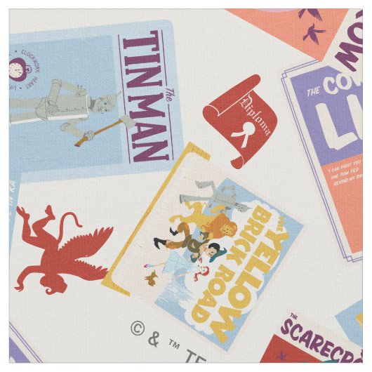 Wizard of Oz™ Character Print Toss Pattern Stoff (Nahaufnahme)