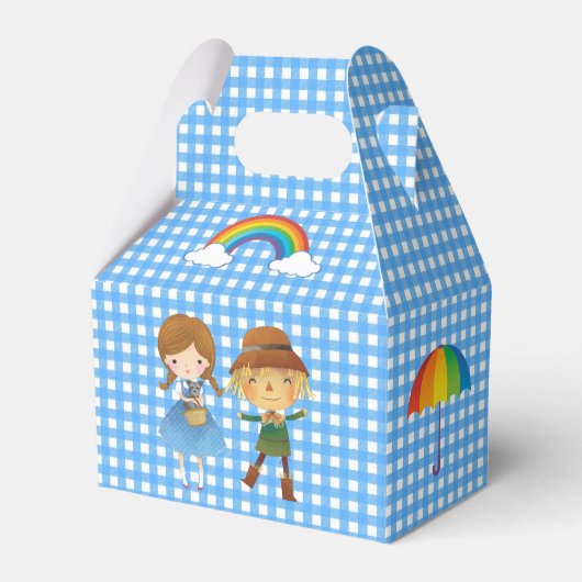 Wizard of Oz Characters on Blue and White Gingham Geschenkschachtel (Vorderseite)