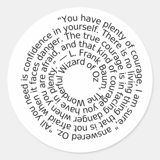 Wizard of Oz courage quote sticker (Vorderseite)