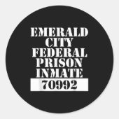Wizard Of Oz Emerald City Inmate Prisoner Costume  Runder Aufkleber (Vorderseite)
