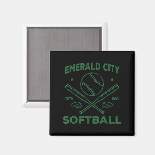 Wizard Of Oz Emerald City Softball Costume Hallowe Magnet (Vorderseite/Rückseite)