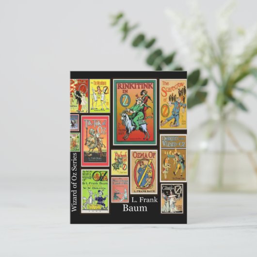 WIzard of Oz L Frank Baum Collage Postkarten (Stehend Vorderseite)