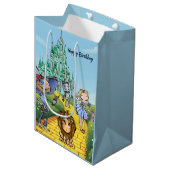Wizard Of Oz Yellow Brick Road Birthday Gift Bag Mittlere Geschenktüte (Vorderseite Schrägansicht)