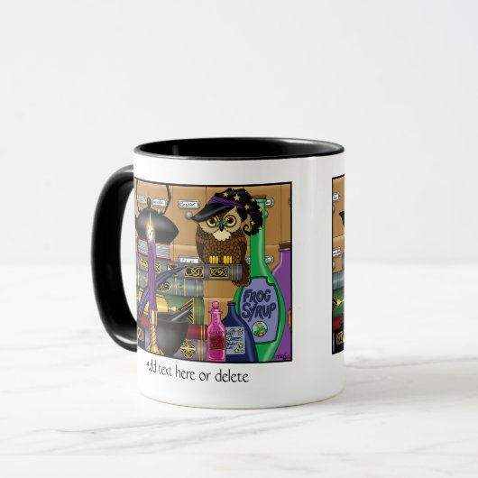 Wizard Owl Books Tränke Tasse (Vorderseite Links)