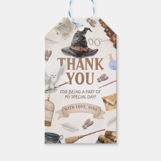 Wizard Party Favor Tag Geschenkanhänger (Vorderseite)