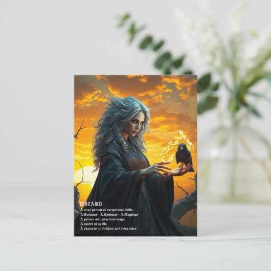 Wizard Postcard Feiertagspostkarte (Stehend Vorderseite)