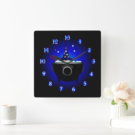 Wizard Posts Wall Clock Quadratische Wanduhr (Zuhause)