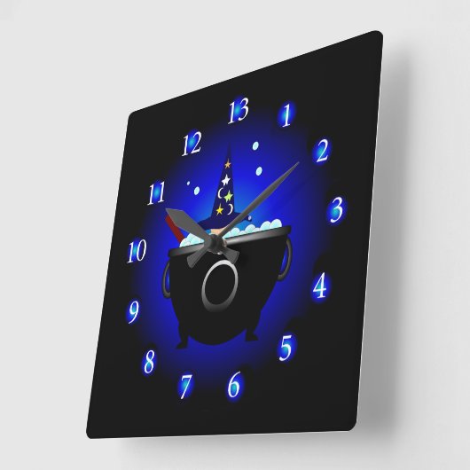 Wizard Posts Wall Clock Quadratische Wanduhr (Winkel)