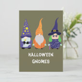 Wizard Pumpkin Hexenmeister Halloween Gnomes Holid Einladung (Stehend Vorderseite)