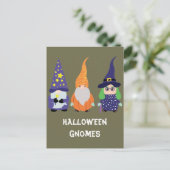 Wizard Pumpkin Hexenmeister Halloween Gnomes Holid Postkarte (Stehend Vorderseite)