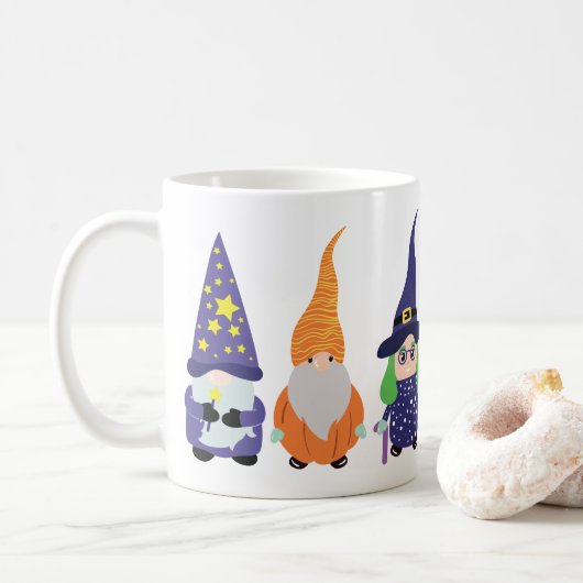 Wizard Pumpkin Witch Halloween Gnomes Kaffeetasse (Mit Donut)