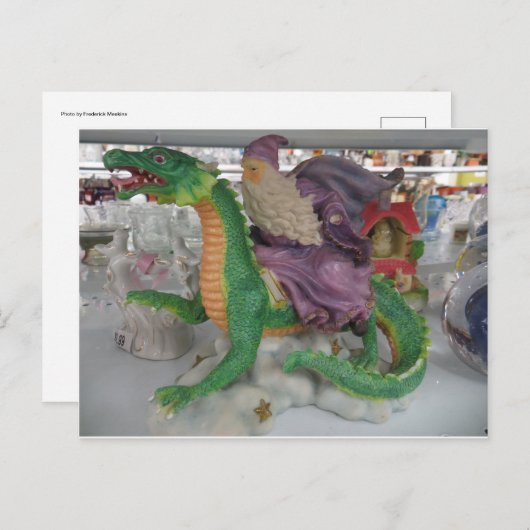Wizard Riding Dragon Postkarte (Vorne/Hinten)