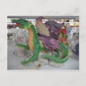 Wizard Riding Dragon Postkarte (Vorderseite)