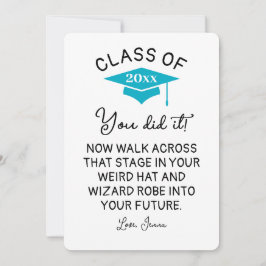 Wizard Robe und Hat Abschluss 2025 Funny Custom Feiertagskarte