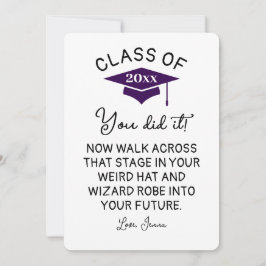 Wizard Robe und Hat Abschluss 2025 Funny Custom Feiertagskarte