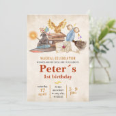 Wizard School Themed Birthday Party Invitation Einladung (Stehend Vorderseite)