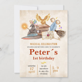 Wizard School Themed Birthday Party Invitation Einladung