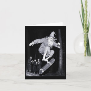 Wizard Skateboarding Funny Meme Skater Halloween G Karte