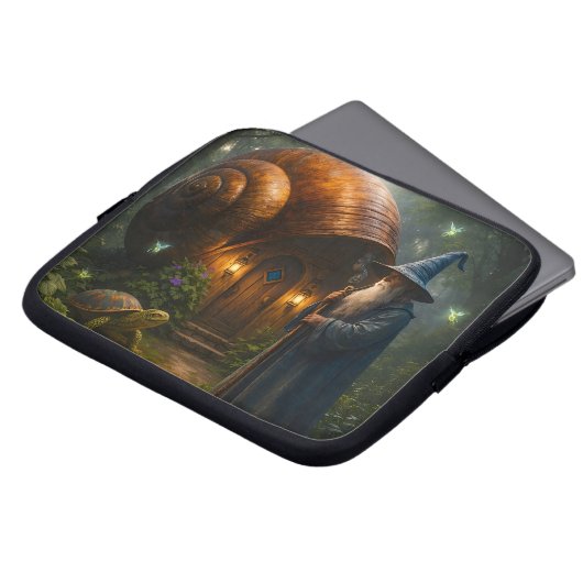 Wizard snail shell cottage enchanted neoprene lapt laptopschutzhülle (Vorne Oben)