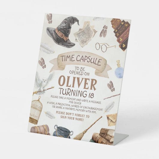 Wizard Time Capsule Sign Sockelschild (Vorderseite)