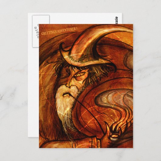 Wizard Wünsche Postkarte (Vorne/Hinten)
