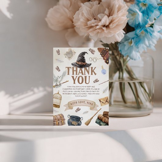 Wizards Birthday Thank You Card Einladung