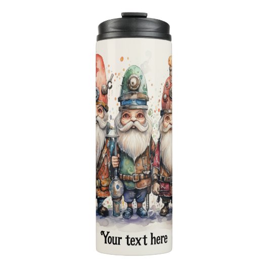 Wizards Gnomes Steampunk Thermosbecher (Vorderseite)