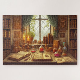 Wizard's Library Mystical Study Fantasy Puzzle
