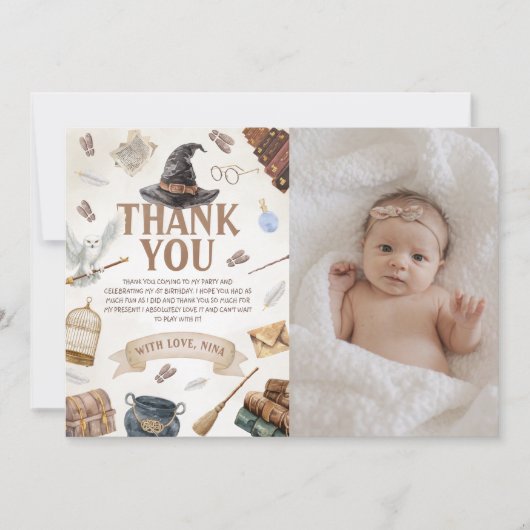 Wizards Photo Thank You Card Einladung (Vorderseite)