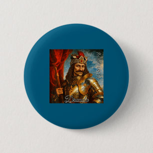 Wlad der Pfähler Mittelalterliches Porträt Dracula Button