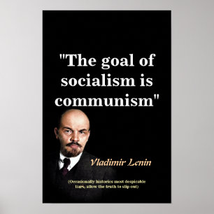 Wladimir Lenin Zitat über Sozialismus und Kommunis Poster
