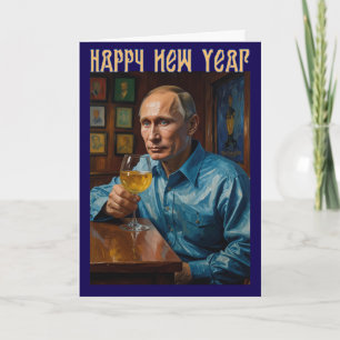 Wladimir Putin Frohes Neues Jahr Karte Russisch