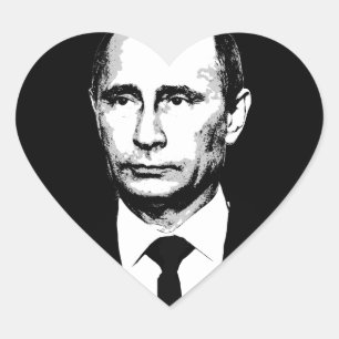 Wladimir Putin Gesicht Herz-Aufkleber